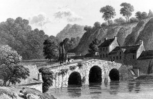 Glenmire Bridge, perto de Cork, gravada por E. Finden, 1832